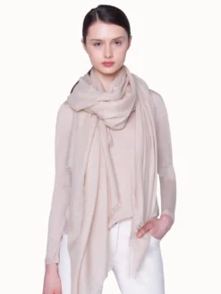 AKRIS Cashmere Silk Scarf With Subtle Fringe