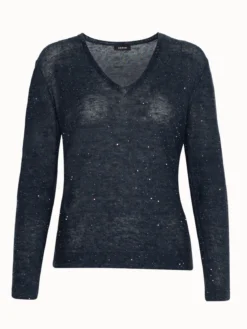 AKRIS Long Sleeve Pullover In Linen -AKRIS Sales Store 20190821 5521add backpiecebelow e