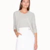 AKRIS Cardigan In Linen With Long Sleeves