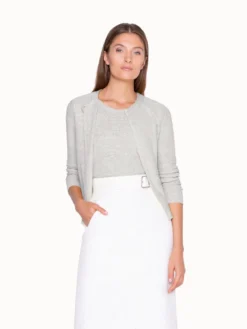 AKRIS Cardigan In Linen With Long Sleeves