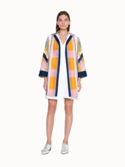 AKRIS Wrap Style Dress In Cotton Sillk With V-Neck -AKRIS Sales Store 20191008 646 e