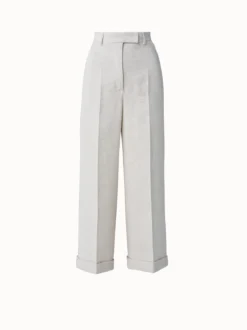 AKRIS Cropped Linen Crêpe Double Face Pants