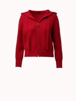 AKRIS Cropped Cashmere Piqué Hoodie Pullover -AKRIS Sales Store 20210107 2101515300222803066 00011 e