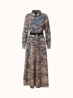 AKRIS Wool Mousseline Vintage St. Gallen Map Print Dress -AKRIS Sales Store 2101427704021419039 20210201 00170 e