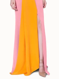 AKRIS Gown In Silk Crêpe Bi-Color With Asymmetrical Hem -AKRIS Sales Store 445667