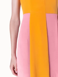 AKRIS Gown In Silk Crêpe Bi-Color With Asymmetrical Hem -AKRIS Sales Store 445668