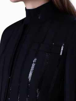 AKRIS Short Jacket In Silk Stretch With Sequin Stripes -AKRIS Sales Store 445675