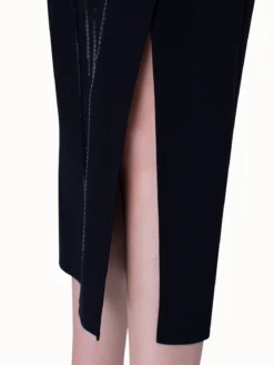 AKRIS Sheath Dress In Silk Crepe And Sequin Stripes -AKRIS Sales Store 445677