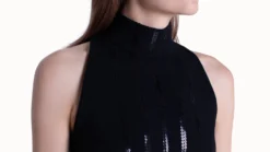 AKRIS Sheath Dress In Silk Crepe And Sequin Stripes -AKRIS Sales Store 445750 scaled