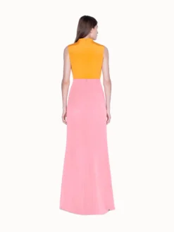 AKRIS Gown In Silk Crêpe Bi-Color With Asymmetrical Hem -AKRIS Sales Store 446145