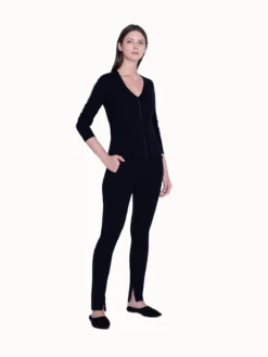 AKRIS Ribbed Knit V-Neck Pullover In Cashmere Silk -AKRIS Sales Store 446233