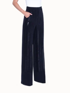 AKRIS Wide Leg Sequin Striped Pants -AKRIS Sales Store 447353