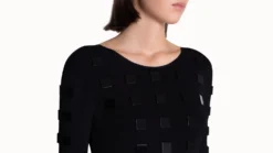 AKRIS Embellished Knit Pullover In Lurex Stretch With Deep V-Neck Back Cutout -AKRIS Sales Store 454827 scaled