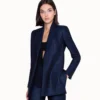 AKRIS Long Jacket In Lurex Cool Wool