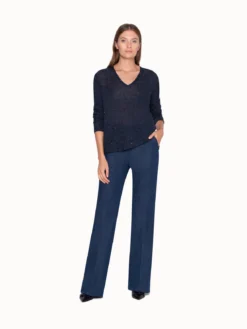 AKRIS Long Sleeve Pullover In Linen -AKRIS Sales Store 472377