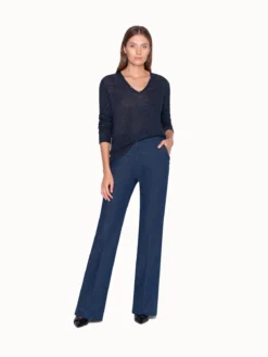 AKRIS Long Sleeve Pullover In Linen -AKRIS Sales Store 472378