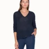 AKRIS Long Sleeve Pullover In Linen