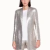 AKRIS Long Jacket In Silk With Sequins