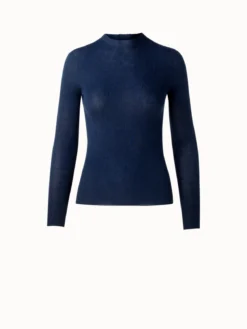 AKRIS Ribbed Cashmere Silk Sweater