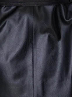 AKRIS Collared V-Neck Lamb Nappa Leather Belted Gilet -AKRIS Sales Store 550040