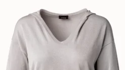 AKRIS Cropped Cotton Silk Lurex Knit Hoodie -AKRIS Sales Store 550420 scaled