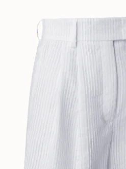 AKRIS Cotton Organza Jacquard Striped Shorts -AKRIS Sales Store 550923