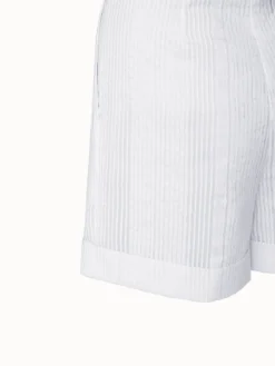 AKRIS Cotton Organza Jacquard Striped Shorts -AKRIS Sales Store 550924