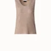 AKRIS Silk Cotton Structured Lines Knit Tank