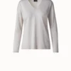 AKRIS Cashmere Silk Fine Gauge V-neck Knit