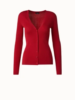 AKRIS Sea Island Cotton Rib Knit Cardigan