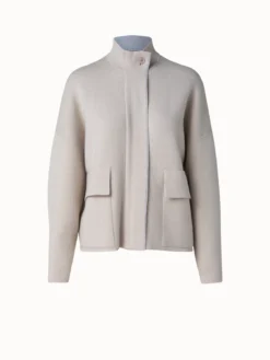 AKRIS Cashmere Bi-color Knit Cardigan