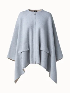 AKRIS Reversible Bi-color Cashmere Double Face Cape
