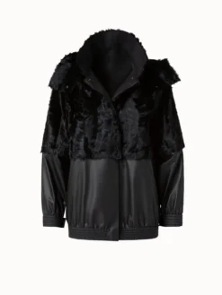 AKRIS Silk Lamb And Nappa Leather Blouson Jacket