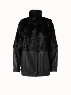 AKRIS Silk Lamb And Nappa Leather Blouson Jacket -AKRIS Sales Store 555093