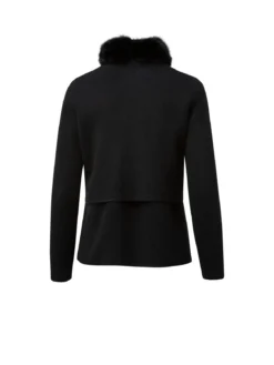 AKRIS 2-in-1 Cashmere Pique Sable Fur Collar Cardigan -AKRIS Sales Store 566190