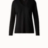 AKRIS Cashmere Silk Fine Gauge V-neck Knit