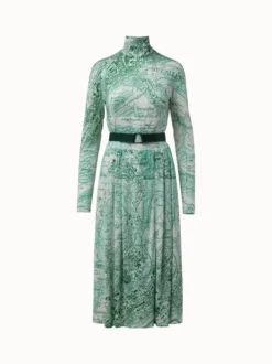 AKRIS Dress Wool Jersey St.Gallen Map Print