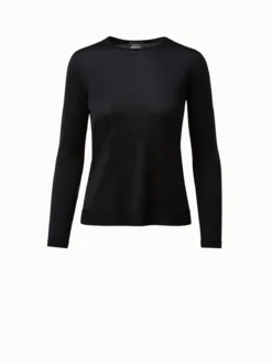 AKRIS Fine Gauge Cashmere Silk Pullover