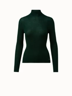 AKRIS Cashmere Silk Fine Rib Mockneck