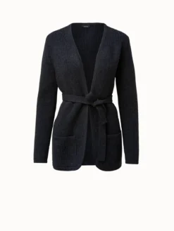 AKRIS Wool Stretch Long Belted Cardigan