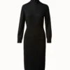 AKRIS Wool Rib Knit Dress With Blouson Top