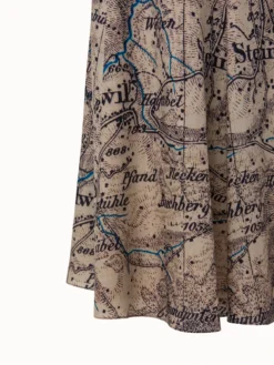 AKRIS Wool Mousseline Vintage St. Gallen Map Print Dress -AKRIS Sales Store 602632