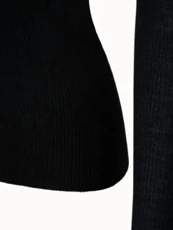 AKRIS Seamless Silk Cotton Rib V-neck Pullover -AKRIS Sales Store 602704