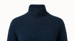 AKRIS Structured Cashmere Rib Belted Turtleneck -AKRIS Sales Store 602792 scaled