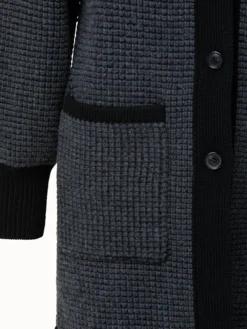 AKRIS Two Tone Trapezoid Stitch Long Cardigan -AKRIS Sales Store 602829