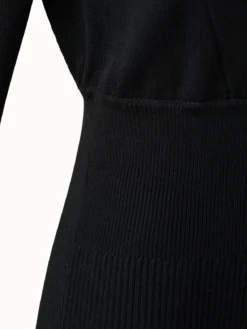 AKRIS Wool Rib Knit Dress With Blouson Top -AKRIS Sales Store 602915