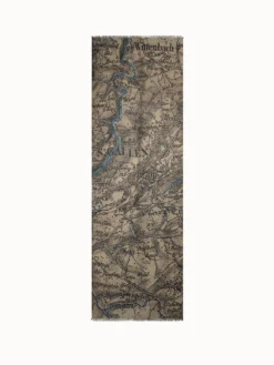 AKRIS Cashmere Silk Vintage Sg Map Print Scarf -AKRIS Sales Store 610488