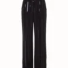 AKRIS Wide Leg Sequin Striped Pants