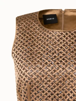 AKRIS Techno Embroidery On Foil A-Line Dress -AKRIS Sales Store 647501