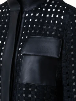 AKRIS Girta Open Grid Embroidery Safari Jacket -AKRIS Sales Store 647870